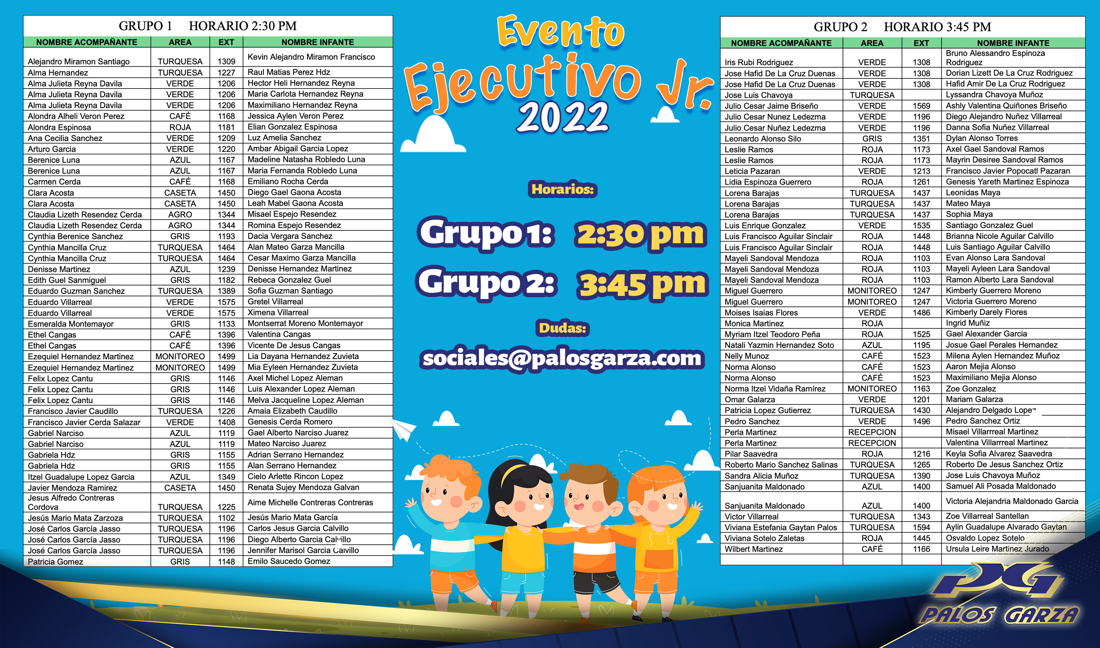 Horarios-evento ejecutivo Jr.